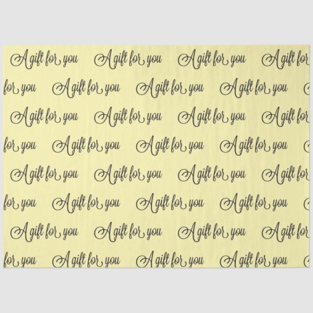 Papier Mousseline Choisissez votre couleur Fancy Calligraphy Cadeau (Recto)