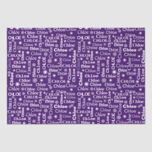 Papier Mousseline CHOIX Nom personnalisé avec flocons de neige