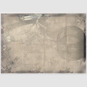 Papier Mousseline Chouette d'Halloween et Citrouille Déplaisant Vint