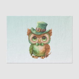 Papier Mousseline Chouette mignonne dans un chapeau vert