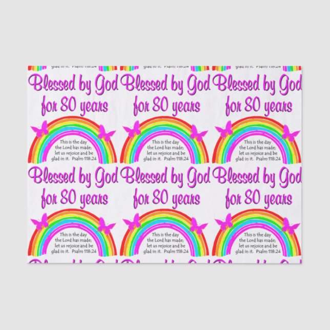 PAPIER MOUSSELINE CHRÉTIEN 80E ANNIVERSAIRE (Recto)