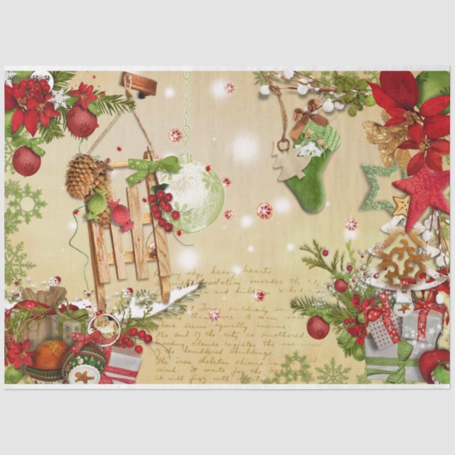 Papier Mousseline Christmas Berries Design Series 5 (Recto)
