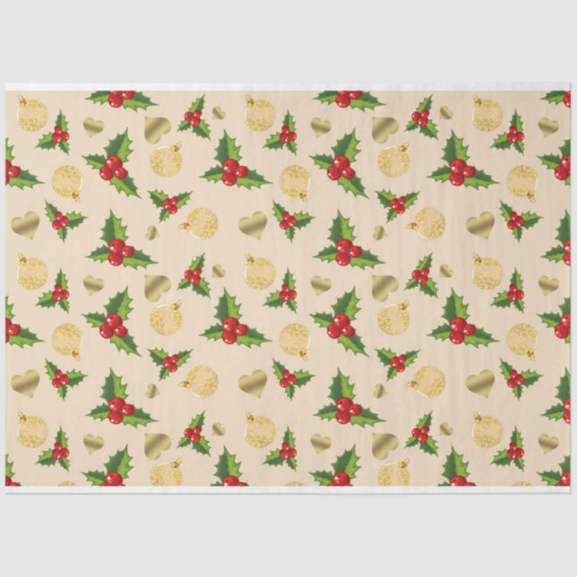 Papier Mousseline Christmas Berries Design Series 9 (Recto)