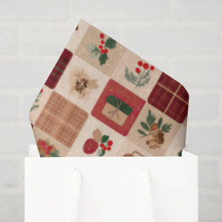 Papier Mousseline Christmas Cottagecore Plaid Gifts and Botanicals