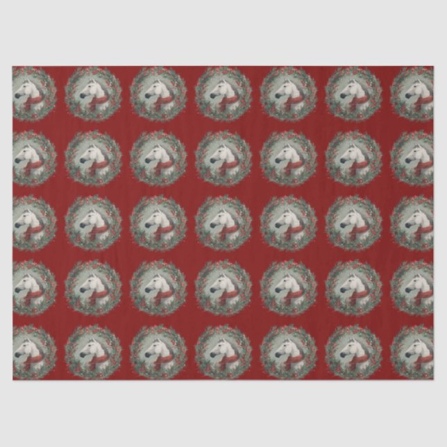 Papier Mousseline Christmas equestrian gift wrapping  (Recto)