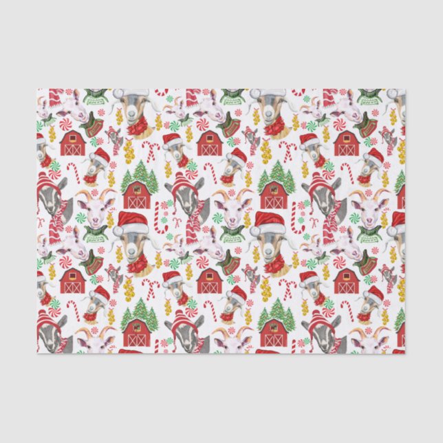 Papier Mousseline Christmas GOATS Bonbons et cloches de Jingle GetYe (Recto)