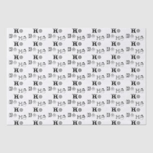 Papier Mousseline Christmas Ho Ho Ho noir et blanc motif mignon