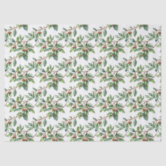 Papier Mousseline Christmas Holiday Mistletoe in Watercolor
