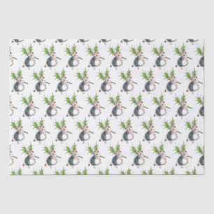 Papier Mousseline Christmas Holly Hedgehog