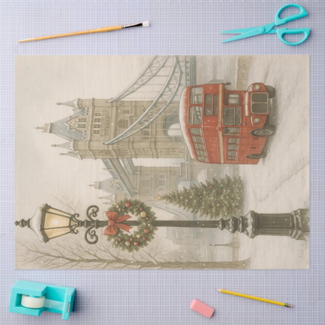 Papier Mousseline Christmas in London Gift for Traveler | Holiday (Artisanat)