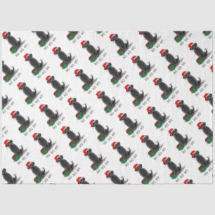Papier Mousseline Christmas Père Noël Black Labrador Retriever Cute