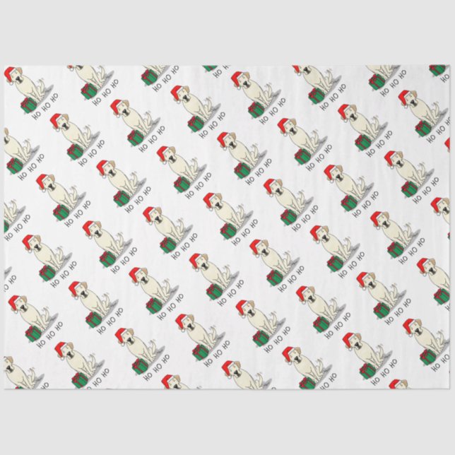 Papier Mousseline Christmas Père Noël Yellow Labrador Retriever Cute (Recto)