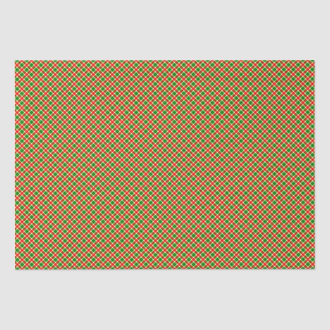 Papier Mousseline Christmas Red and Green Plaid (Recto)