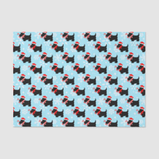 Papier Mousseline Christmas Scottie Dogs Pattern