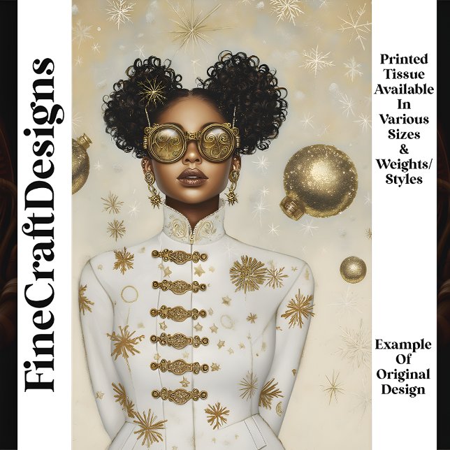 Papier Mousseline Christmas Smart Steampunk Femme Gold Q6 Découpage (Créateur téléchargé)
