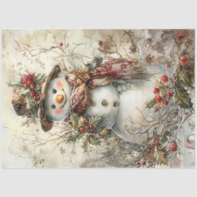 Papier Mousseline Christmas Snowman (Recto)