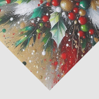 Papier Mousseline Christmas Splatter / White Bursts