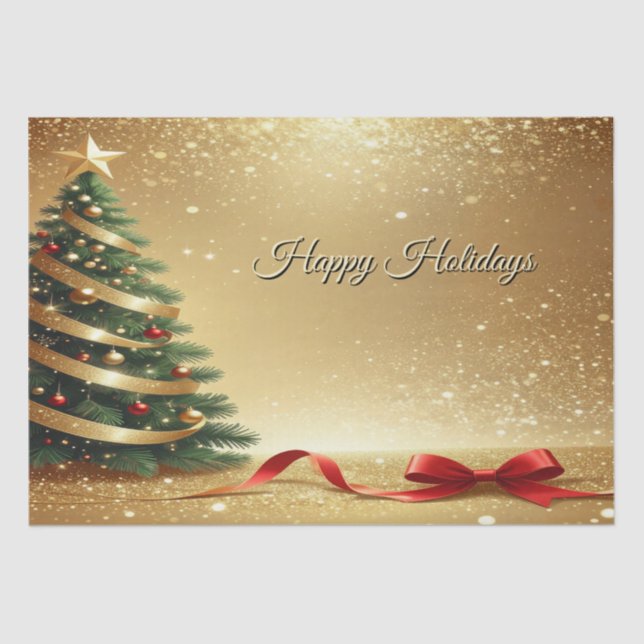 Papier Mousseline Christmas Tree Ribbons Holiday Tissue Paper (Recto)