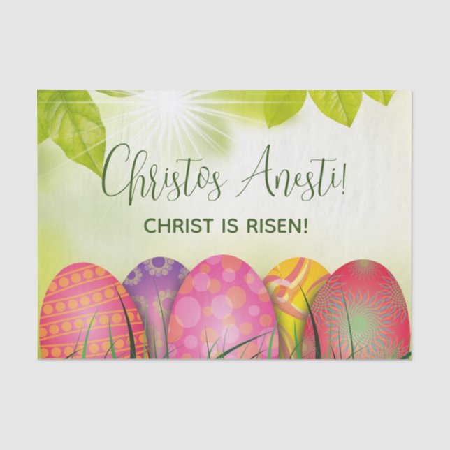 Papier Mousseline Christos Anesti ! Christ est ressuscité ! OEufs de (Recto)
