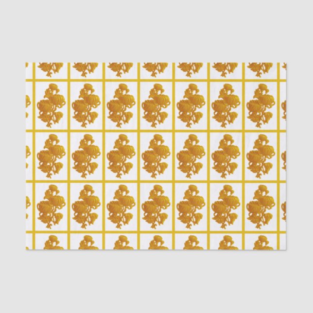 Papier Mousseline Chrysanthème jaune (Recto)