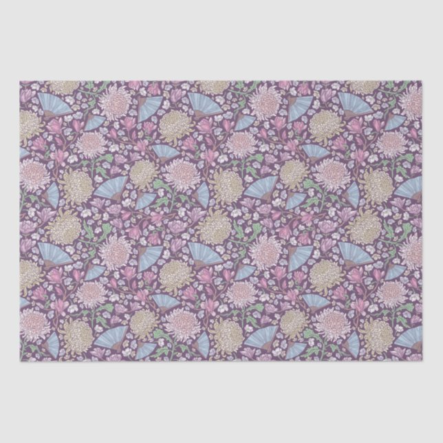 Papier Mousseline Chrysanthème Maman Fête des Mères Jardin de Printe (Recto)