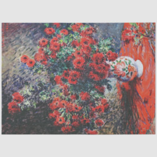 Papier Mousseline Chrysanthème rouge, Monet