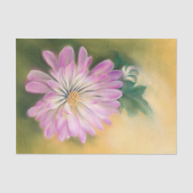 Papier Mousseline Chrysanthemum Pink and Cream Pastel Floral (Recto)