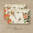 Chute Florale Folithe Hummingbirds Script Decoupag