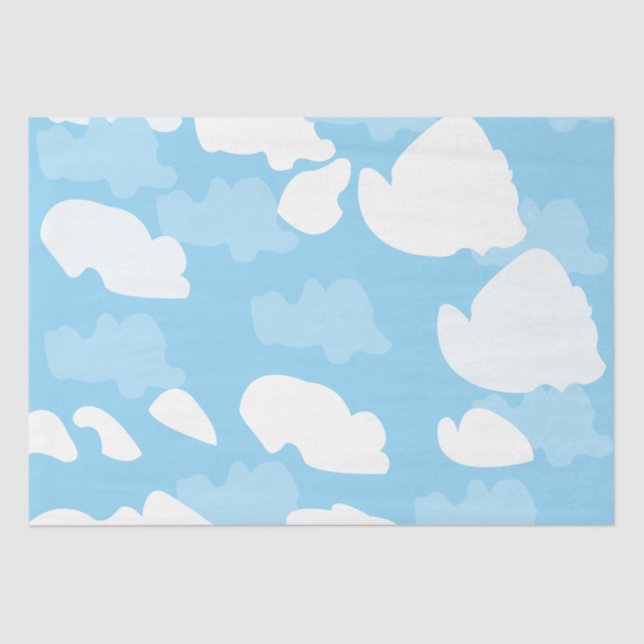 Papier Mousseline Ciel bleu nuages (Recto)