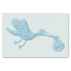 Cigogne bleue livrant le garçon