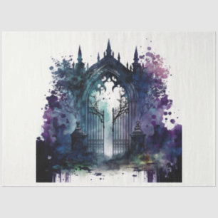 Papier Mousseline Cimetière gothique Porte de série Design 6