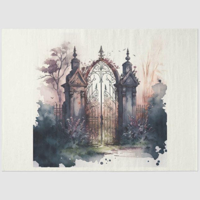 Papier Mousseline Cimetière gothique Porte Series Design 3 (Recto)