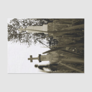 Papier Mousseline Cimetière Gothique Tombstones Sepia Vintage Angel