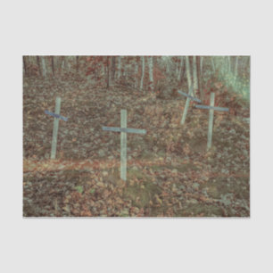 Papier Mousseline Cimetière gothique Traverse Brown Feuilles d'autom