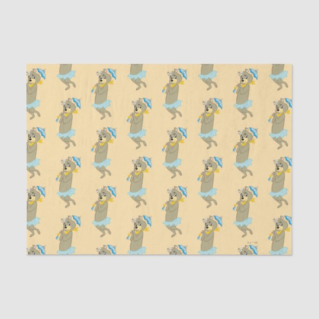 Papier Mousseline Cindy Bear tenant le parasol (Recto)