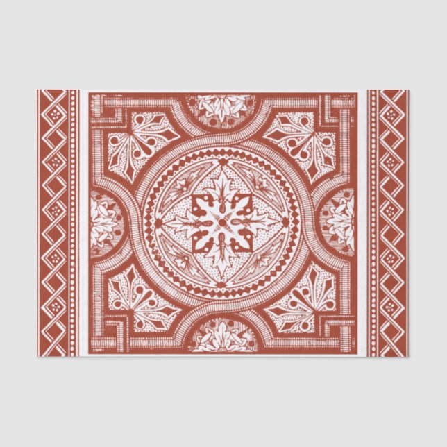 Papier Mousseline Cinnabar Woodblock IV (Recto)