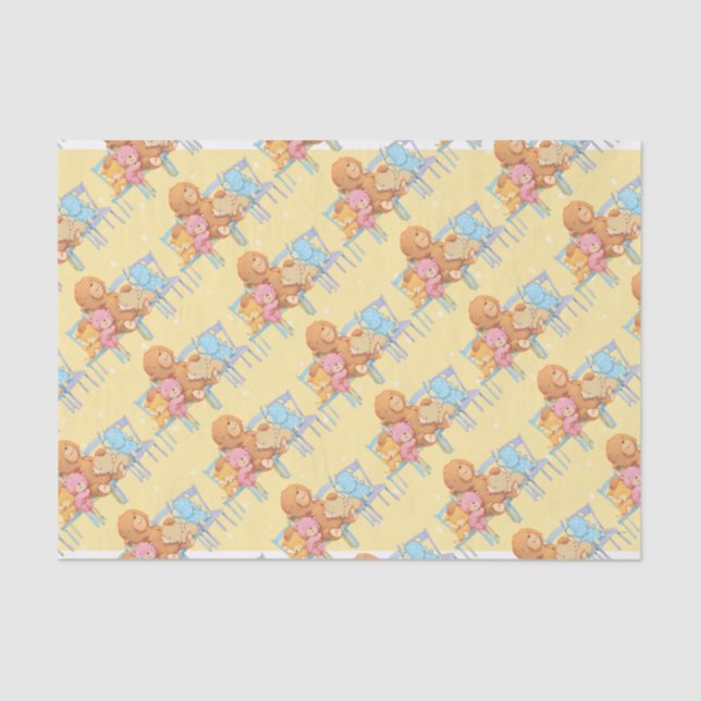 Papier Mousseline Cinq câlins et colorés concerne des chaises (Recto)