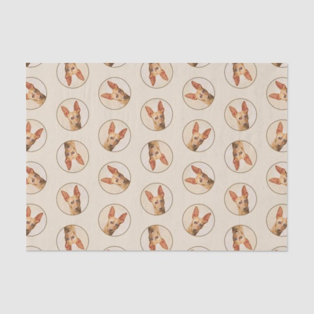 Papier Mousseline Cirneco dell’Etna Peinture Cute Chien Original Art (Recto)