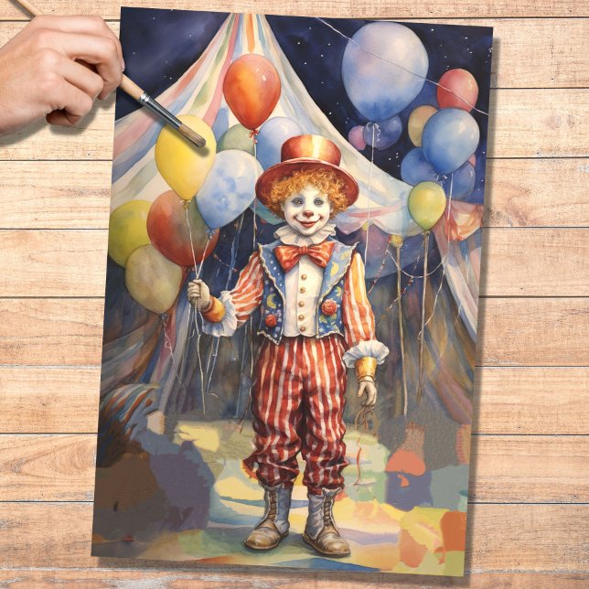 Papier Mousseline Cirque Clown 2 papier découpage (Créateur téléchargé)