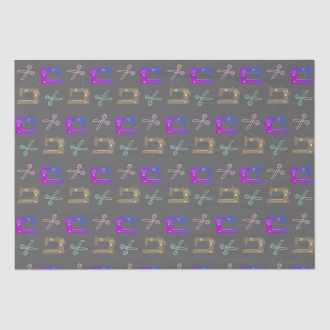 Papier Mousseline Ciseaux de machine à coudre de l'élégante couture  (Recto)