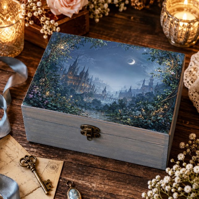 Papier Mousseline Citadelle de fantasy gothique lumineuse au clair d (Créateur téléchargé)