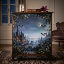 Citadelle de fantasy gothique lumineuse au clair d