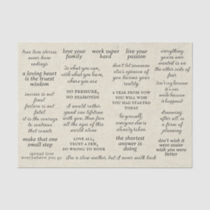 Papier Mousseline Citations de motivation de la typographie vintage