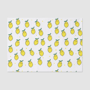 Papier Mousseline Citron à visage joyeux jaune mignon