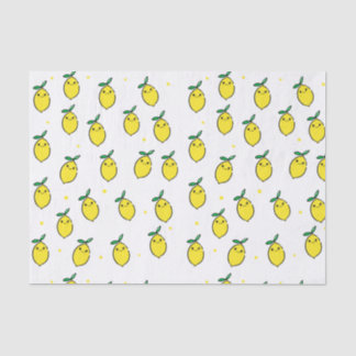 Papier Mousseline Citron à visage joyeux jaune mignon