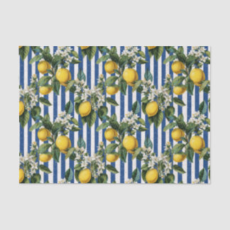 Papier Mousseline Citrons découpage méditerranéen vintage