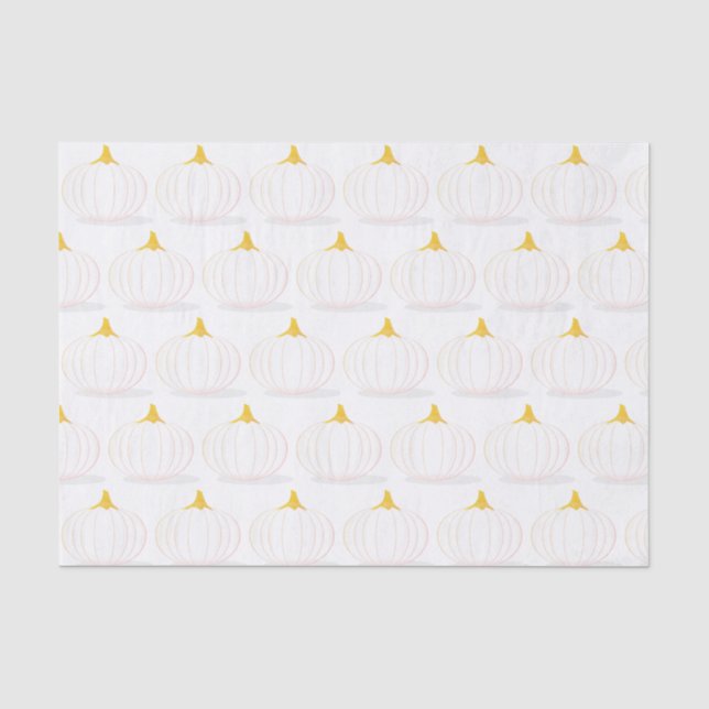 Papier Mousseline Citrouille blanc Baby shower Twins d'automne (Recto)