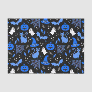 Papier Mousseline Citrouille bleu pâle Fantôme Motif d'Halloween