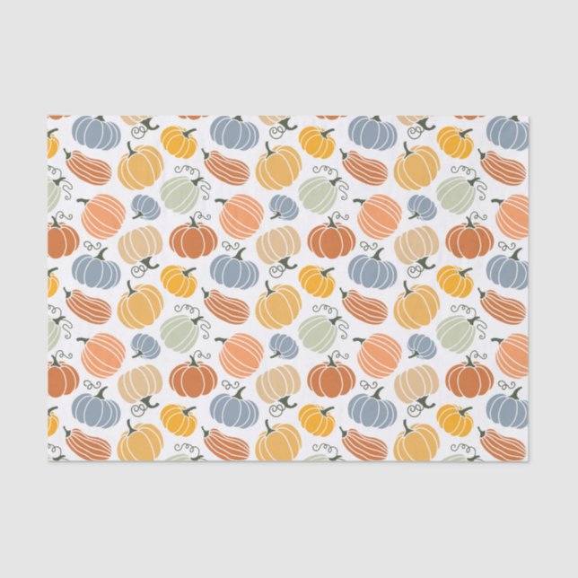 Papier Mousseline Citrouille coloré Motif gourd  (Recto)