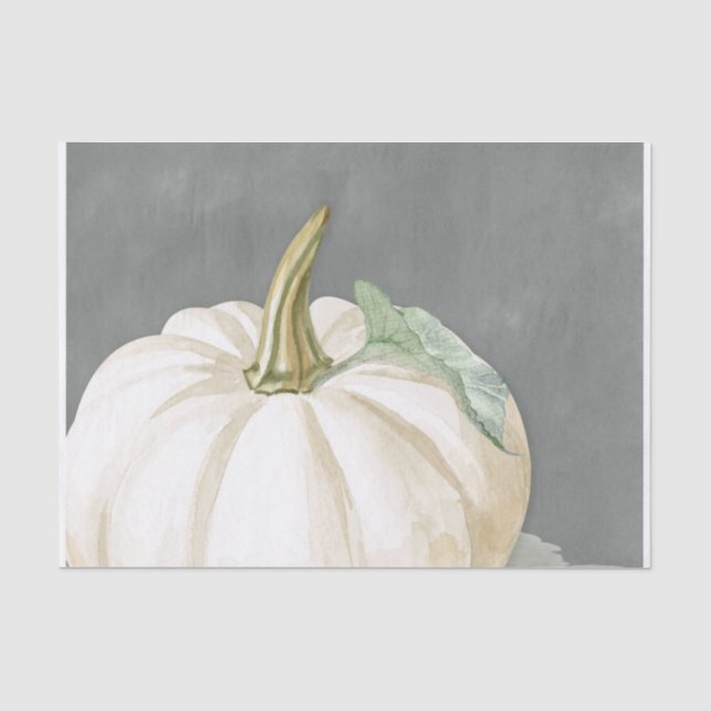 Papier Mousseline Citrouille d'automne blanc ferme (Recto)